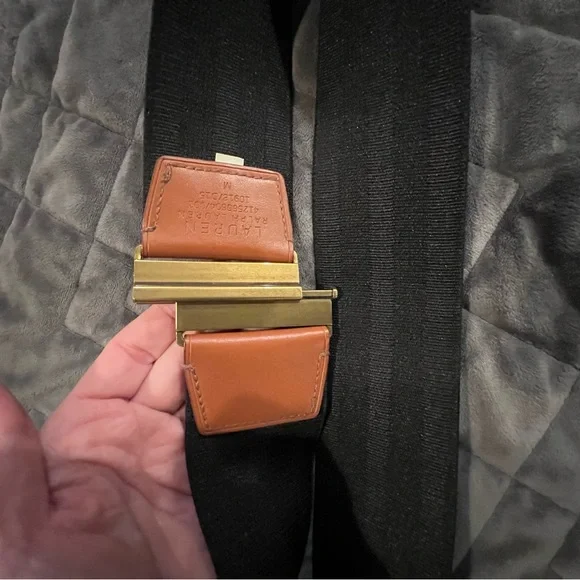 Ralph Lauren Black Stretch Belt 2.5” Wide with Antique Brass Hardware - Picture 7 of 8